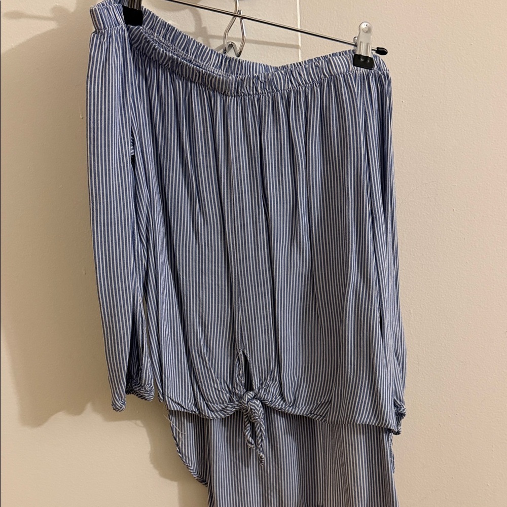 Striped Blue Women's long sleeve top